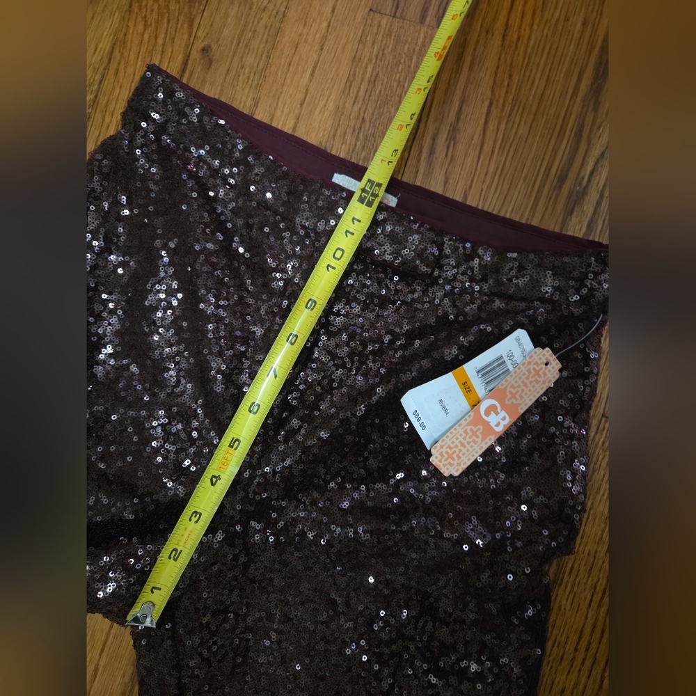Gianni Bini Sequin Flare Pants - Brown Size 7 NWT - Picture 8 of 10